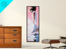 Windblown Woman, Feminine Wall Art, Dreamy Pastel Painting, Ethereal Beach Scene, Boho Chic Home, Minimalist Figure, Canvas Print