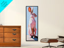 Rabbit Art, Modern Animal Decor, Pastel Bunny Painting, Minimalist Wildlife, Living Room Wall Art, Framed Canvas Print