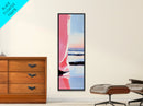 Pink Horizon, Coastal Sunrise, Minimalist Beach Painting, Abstract Seascape Art, Contemporary Pastel Wall Decor, Canvas Print, Office Wall Art