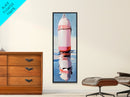 Nautical Buoy, Coastal Wall Art, Minimalist Nautical Art, Beach House Decor, Ocean Art, Living Room Painting, Framed Canvas Print