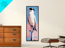 Seabird, Coastal Nature Art, Serene Beach Scene, Pastel Blue Pink, Minimalist Bird Painting, Nautical Wall Decor, Framed Canvas Print