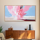 Pink Smoke Painting, Abstract Dreamy Art, Surreal Cloud Wall Decor, Soft Pastel Aesthetic, Modern Statement Piece, Canvas Print