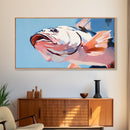 Pink Fish, Ocean Art, Coastal Aesthetic, Nautical Wall Art, Beach House Decor, Sea Life Painting, Living Room Wall Art, Canvas Print