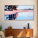 Lakeside Reflection, Serene Landscape Art, Nature Wall Print, Calm Waters Artwork, Zen Tranquility Decor, Office Canvas Print