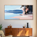 Sandy Shore, Coastal Landscape, Ocean Serenity, Nature Wall Art, Beach Vibes, Nautical Home, Modern Abstract, Framed Canvas Print
