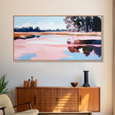Marshland Serenity, Nature Landscape Art, Tranquil Scenery, Warm Neutrals, Earthy Wall Decor, Relaxing Aesthetic, Canvas Print, Bedroom