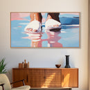 Summer Steps, Beach Aesthetic, Canvas Print, Pastel Art, Coastal Wall Art, Ocean Photography, Minimalist Decor, Bedroom Wall Art