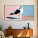 Seagull, Coastal, Nautical, Canvas Print, Beach House Wall Art, Nature Inspired, Minimalist Bird Painting, Oceanfront Home Decor
