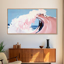 Ocean Wave, Surreal, Pink, Canvas Print, Coastal Wall Art, Dreamy Seascape, Beach House Decor, Modern Minimalist Painting, Unique