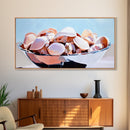 Seashell Bowl, Coastal Still Life, Beach House Decor, Ocean Aesthetic, Nautical Kitchen Wall Art, Minimalist Art, Canvas Print, Summer Vibes