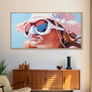 Summer Girl, Beach Art, Coastal Canvas Print, Sun Lover Wall Decor, Boho Wall Art, Vibrant Painting, Relaxing Wall Art, Living Room Decor