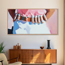 Western Style, Pink Cowboy, Modern Americana, Rustic Art, Boho Aesthetic, Home Office Wall Art, Western Decor, Framed Canvas Print