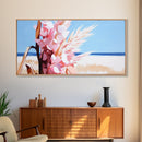 Wildflowers, Coastal Bloom, Boho Floral Art, Ocean Inspired Print, Modern Nature Wall Art, Soft Pastel Aesthetic, Canvas Print