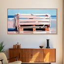 Beach Crate, Coastal Chic, Minimalist Seaside Art, Relaxing Ocean Decor, Modern Nautical Aesthetic, Living Room Wall Art, Canvas Print