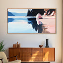 Lake Reflection, Mountain Art, Serene Landscape, Nature Aesthetic, Canvas Print, Modern Wall Art, Peaceful Lake Scene, Minimalist Home Decor