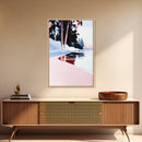 Winter Forest, Snowy Pines, Lake Reflection, Seasonal Wall Decor, Framed Canvas Print, Minimalist Landscape, Cozy Wall Art, Cabin Decor