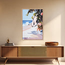 Tropical, Waves, Vibrant, Serenity, Canvas Print, Summer Wall Art, Bright Coastal Decor, Beach House Artwork, Nature-Inspired Living Room Art