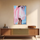 Flowing Dress, Feminine Art, Soft Aesthetic, Elegant Style, Framed Canvas Print, Fashion Illustration, Romantic Home Decor, Bedroom Art