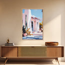 Desert House, Southwest Art, Warm Aesthetic, Boho Home, Framed Canvas Print, Modern Rustic Decor, Living Room Wall Art, Earthy Colors