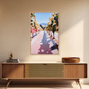 Vineyard Pathway, Wine Country, Rustic Charm, Framed Canvas Print, Tuscan Wall Art, Kitchen Decor, Autumn Landscape, Country Home Art