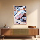 Mystic Cliffside, Surreal Landscape, Nature Aesthetic, Modern Wall Decor, Soft Pastels, Dreamy Art, Framed Canvas Print, Hallway