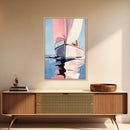Sailboat Serenity, Nautical Decor, Ocean Reflections, Framed Canvas Print, Coastal Wall Art, Minimalist Seascape, Living Room Art