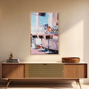 Chic Bar Scene, Modern Art, Cozy Atmosphere, Framed Canvas Print, Minimalist Wall Art, Contemporary Home Decor, Dining Room Artwork