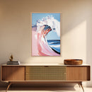 Ocean Wave, Surf Art, Coastal Print, Blue Wall Art, Framed Canvas Print, Nautical Theme, Beach House Decor, Living Room Wall Art