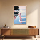 Ocean Reflection, Sunset, Water Art, Framed Canvas Print, Coastal Wall Art, Minimalist Decor, Beach House Art, Modern Seascape
