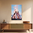 Firelight, Outdoor Glow, Evening Warmth, Canvas Print, Rustic Cabin Art, Cozy Ambiance, Living Room Decor, Autumn Vibes, Bonfire Scene