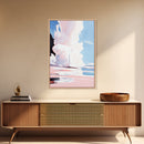 Pink Clouds, Sky Art, Dreamy Landscape, Serene Wall Decor, Blue and Pink Painting, Framed Canvas Print, Office Decor, Aesthetic Gift