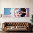 Bank Vault, Industrial Decor, Metallic Wall Art, Framed Canvas Print, Steampunk Aesthetic, Modern Office Artwork, Unique Home Decor