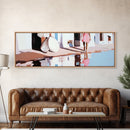 Sunset Reflection, Modern Landscape Art, Beach Vibes, Dreamy Seascape, Framed Canvas Print, Living Room Wall Art, Coastal Home Decor