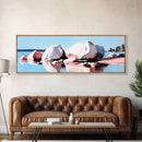Large Rocks, Water Reflection, Serene Nature, Canvas Print, Minimalist Wall Art, Earthy Home Decor, Neutral Landscape, Modern Aesthetic