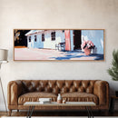 Coastal Barn, rustic farmhouse decor, country wall art, modern country print, neutral home decor, framed canvas print, bedroom art