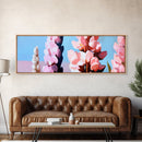 Pink Lupine, floral botanical art, wildflower nature print, soft pastel home decor, farmhouse style, framed canvas print, garden art