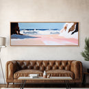 Ocean Waves, Coastal Escape, Tranquil Beach Scene, Framed Canvas Print, Serene Wall Art, Nautical Living Room Decor, Modern Seascape