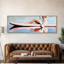 Paddleboard Reflection, Tranquil Water, Minimalist Art, Canvas Print, Serene Wall Decor, Coastal Aesthetic, Soft Pastel Home Decor