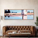Ocean Walk, Barefoot Beach, Serene Waves, Coastal Canvas Print, Bedroom Wall Art, Minimalist Art, Relaxing Seascape Aesthetic