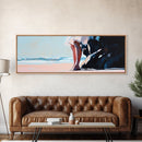 Sunset Beach, Peaceful Retreat, Ocean Serenity, Coastal Canvas Print, Living Room Wall Art, Soft Pastel Decor, Minimalist Wall Art