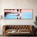 Water Walk, Reflection Art, Modern Coastal, Canvas Print, Beach Aesthetic Wall Art, Minimalist Water Painting, Soft Pastel Seaside Art