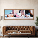Sunset Rockscape, Ocean Horizon, Beach Tranquility, Pastel Coastal Wall Art, Relaxing Beach House Decor, Canvas Print, Boho Aesthetic