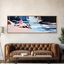 Riverside Serenity, Tranquil Landscape, Nature Lover Decor, Zen Aesthetic, Framed Canvas Print, Rustic Living Room Wall Art
