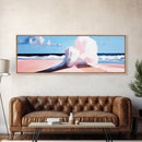 Crashing Waves, Ocean Seascape, Coastal Painting, Pastel Beach Decor, Minimalist Art, Nautical Wall Print, Living Room Art, Canvas Print