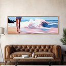 Ocean Waves, Serene Beach, Coastal Decor, Framed Canvas Print, Seascape Wall Art, Minimalist Art, Living Room Wall Art, Summer Aesthetic