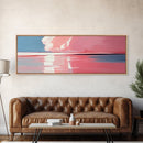Pink Sunset, Tranquil Beach, Evening Serenity, Canvas Print, Coastal Wall Art, Bedroom Decor, Soft Aesthetic, Modern Home Design