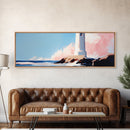 Lighthouse, Coastal Wall Art, Nautical Decor, Ocean View, Framed Canvas Print, Beach House Art, Minimalist Art, Bedroom Wall Art