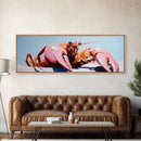 Lobster Illustration, Nautical Kitchen Art, Coastal Seafood Decor, Canvas Print, Rustic Beach House, Maritime Aesthetic, Dining Wall Art