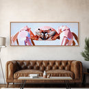 Pink Crab, Coastal Marine Art, Beach House Wall Decor, Framed Canvas Print, Nautical Aesthetic, Ocean Wildlife, Kitchen Wall Art