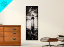 Lighthouse Silhouette, Coastal Wall Art, Nautical Decor, Canvas Print, Black and White Art, Seaside Home Decor, Minimalist Ocean Scene